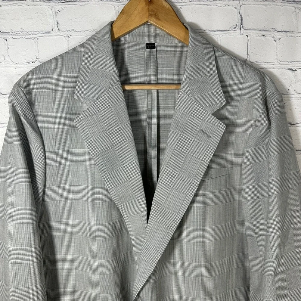 J.Crew Kenmare Blazer Italian Organic Wool‎ Marzotto Grey Glen Plaid Suit Jacket